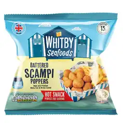 Iceland Whitby Seafoods Battered Scampi Poppers 140g offer