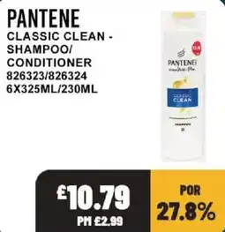 Bestway Pantene classic clean shampoo/conditioner offer
