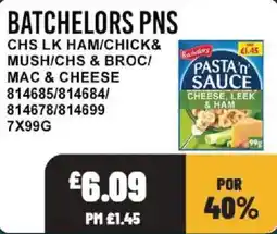 Bestway Batchelors pasta sauce cheese, leek & ham offer