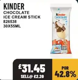 Bestway Kinder chocolate ice cream stick offer