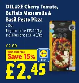 Lidl Cherry Tomato, Buffalo Mozzarella & Basil Pesto Pizza offer