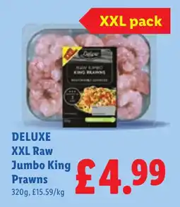 Lidl Deluxe xxl raw jumbo king prawns offer