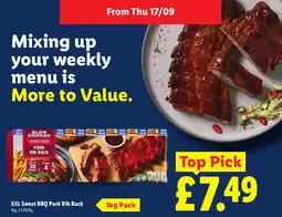 Lidl XXL Sweet BBQ Pork Rib Rack offer