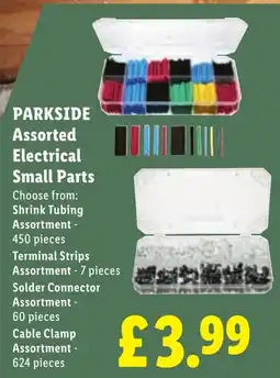 Lidl Parkside assorted electrical small parts offer