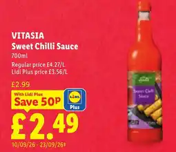 Lidl Vitasia sweet chilli sauce offer