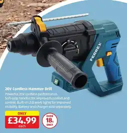 Aldi Ferrex 20V Cordless Hammer Drill offer