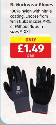 Aldi Workwear Gloves offer