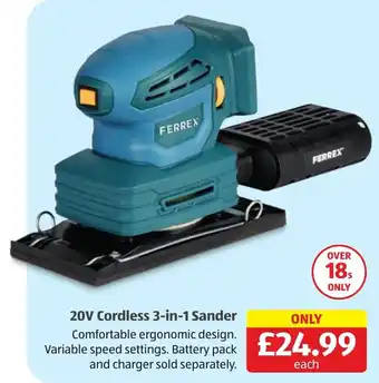 Ferrex 20v cordless 3-in-1 sander