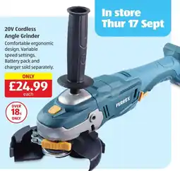 Aldi Ferrex 20V Cordless Angle Grinder offer