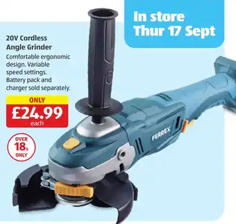 Ferrex 20V Cordless Angle Grinder