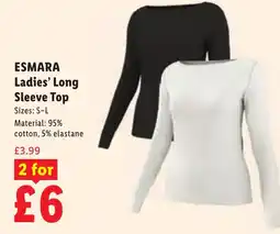 Lidl Esmara ladies' long sleeve top offer