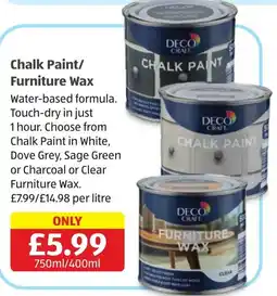 Aldi Deco Craft Chalk Paint/Furniture Wax offer