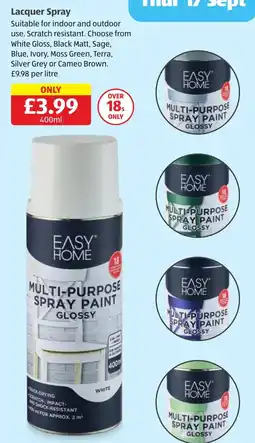 Aldi Easy Home multi-purpose spray paint glossy offer