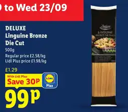 Lidl Deluxe linguine bronze die cut offer