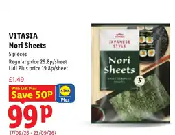 Lidl Vitasia nori sheets offer
