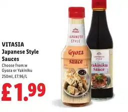Lidl Vitasia japanese style sauces offer