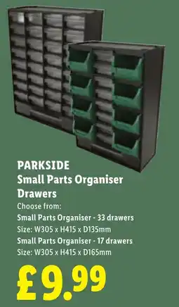 Lidl Parkside small parts organiser drawers offer