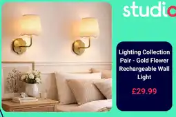 Studio Studio gold flower rechargeable wall light offer