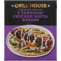 Iceland Grill House Charcoal Grilled 5 Tandoori Chicken Kofta Kebabs 250g offer