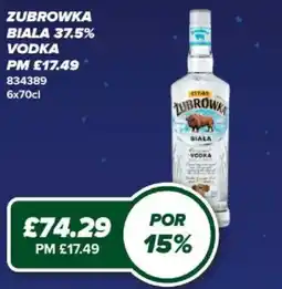 Bestway Zubrowka biala vodka offer