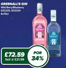 Bestway Greenall's gin offer