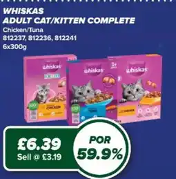 Bestway Whiskas adult cat/kitten complete offer