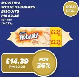 Bestway McVitie's white hobnob's biscuits offer