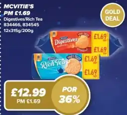 Bestway McVitie's Digestives/Rich Tea offer