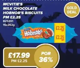 Bestway McVitie's milk chocolate hobnob's biscuits offer
