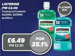 Bestway Listerine fresh burst and cool mint offer