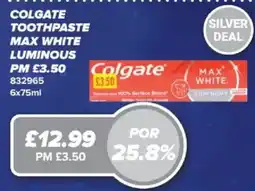 Bestway Colgate toothpaste max white luminous offer