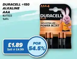Bestway Duracell +150 AAA alkaline offer