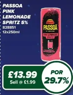 Bestway Passoa pink lemonade spritz offer