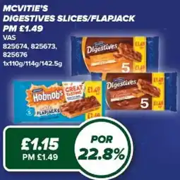 Bestway McVitie's digestives slices/flapjack offer