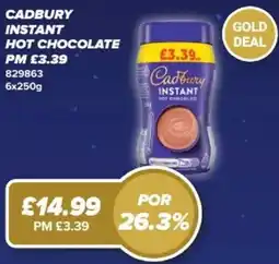 Bestway Cadbury instant hot chocolate offer