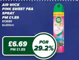 Bestway Air Wick pink sweet pea spray offer