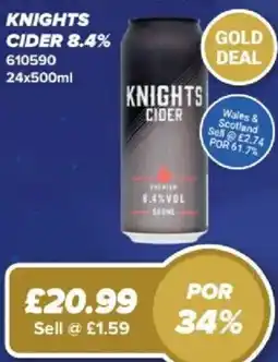 Bestway Knights cider offer