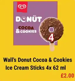 Iceland Wall's donut cocoa & cookies ice cream sticks offer
