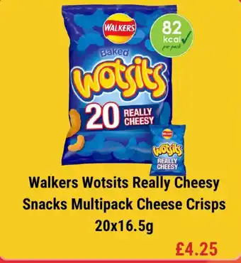 Walkers wotsits really cheesy snacks multipack cheese crisps