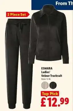 Lidl Esmara Ladies’ Velour Tracksuit offer