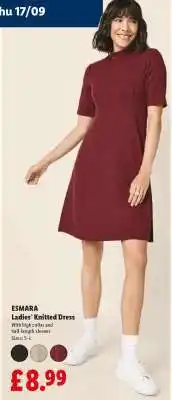 Lidl ESMARA Ladies' Knitted Dress offer