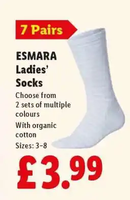 Lidl ESMARA Ladies’ Socks offer