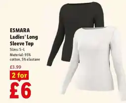 Lidl ESMARA Ladies’ Long Sleeve Top offer