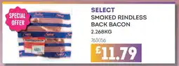 Bestway SELECT SMOKED RINDLESS BACK BACON offer