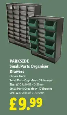 Lidl PARKSIDE Small Parts Organiser Drawers offer