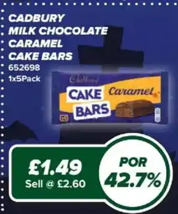 Bestway Cadbury milk chocolate caramel cake bars offer
