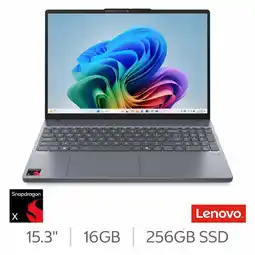 Costco Lenovo IdeaPad Slim 3, Copilot+ PC, Snapdragon X1, 16GB RAM, 256GB SSD, 15.3 inch Laptop, 83N3007AUK offer