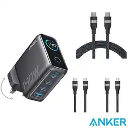 Costco Anker Prime 140W 4-Port GaN Charger with 2x 0.9 m and 1x 1.8 m 240W USB-C to USB-C Cables offer