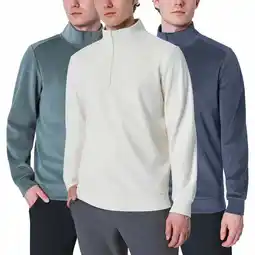 Costco Mondetta Men's 1/4 Zip Twill Fleece offer