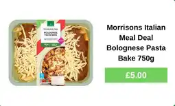 Morrisons Morrisons italian meal deal bolognese pasta bake offer